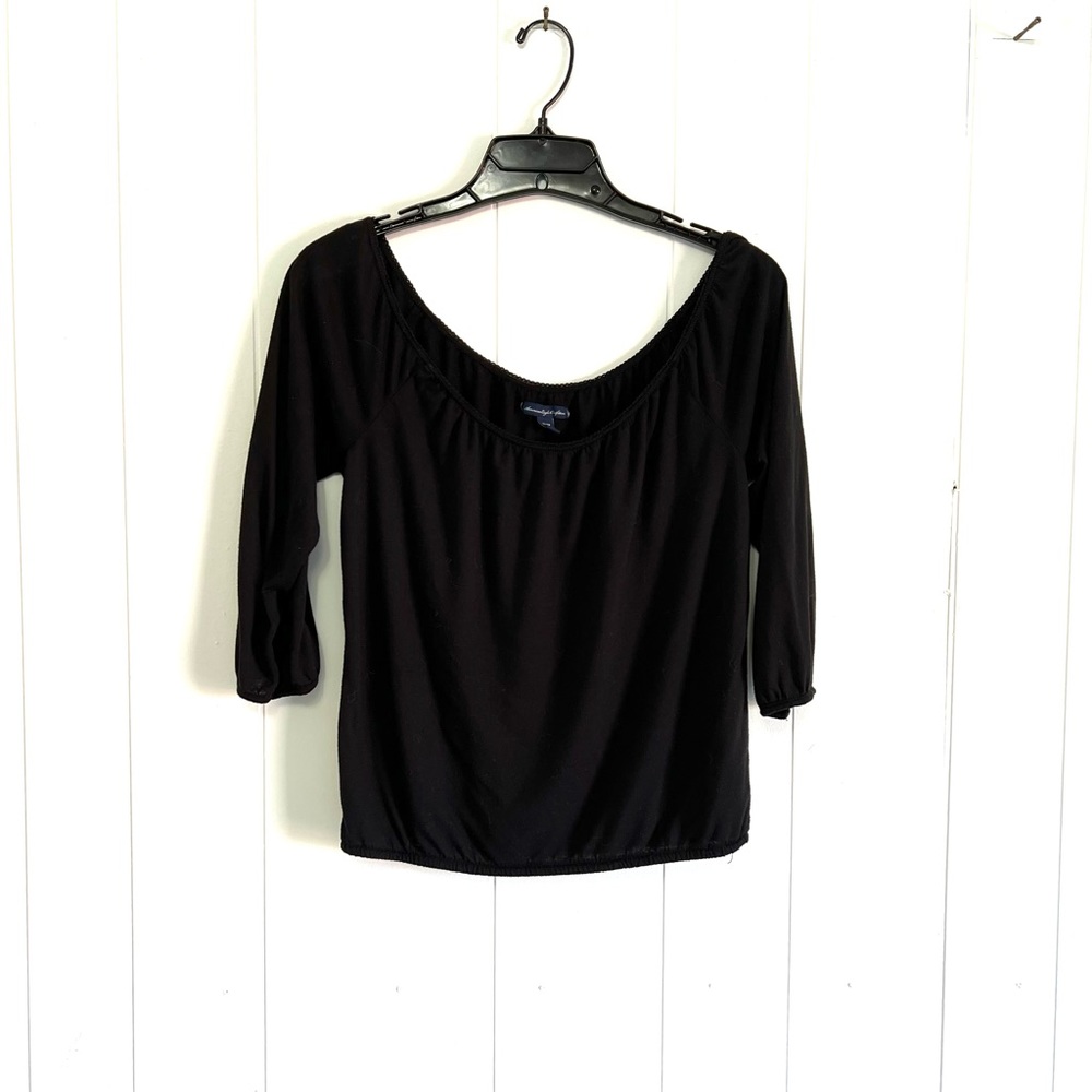 Black American Eagle Outfitters One Shoulder Shirt
